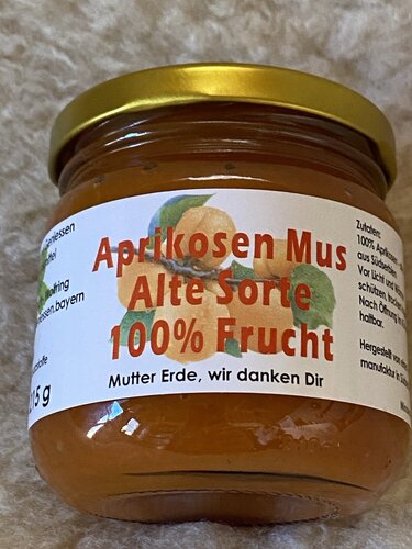 Aprikosen Mus 100% Frucht - Alte Sorte - 215g