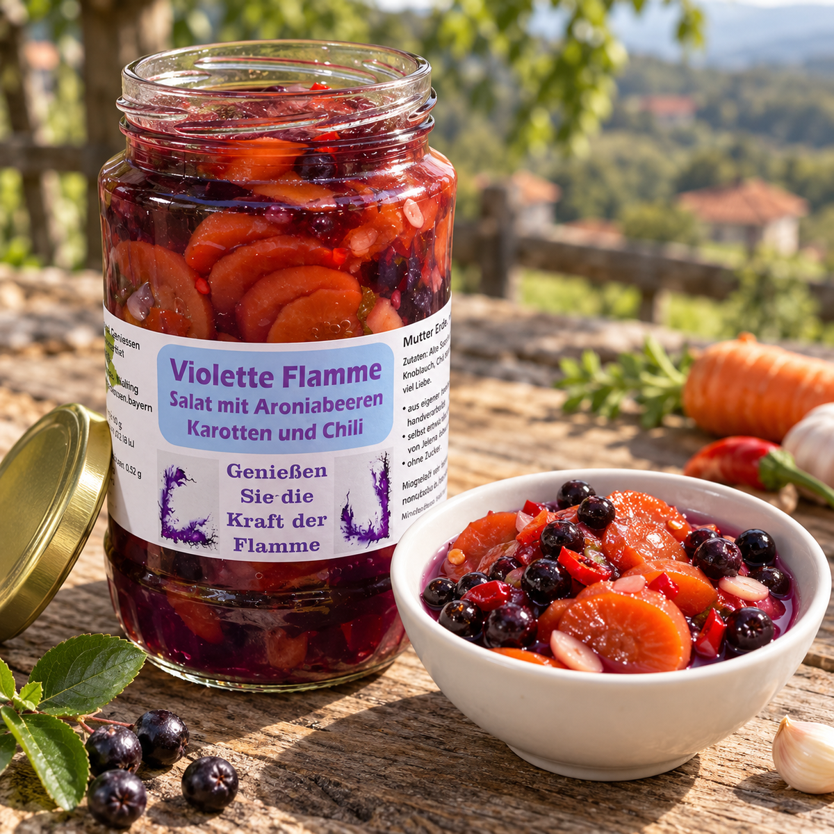 Violette Flammen Salat mit Aroniabeeren und Karotten - 350 g