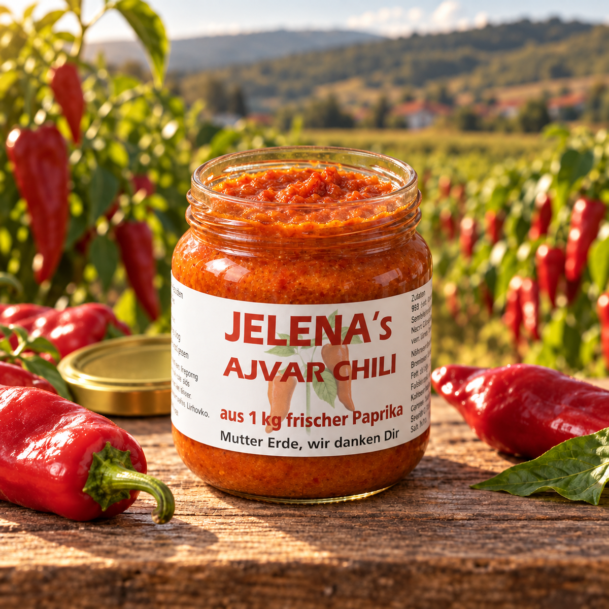 Jelena‘s Ajvar Chilli 215 g - Paprika Mus aus 1 kg frischer Paprika
