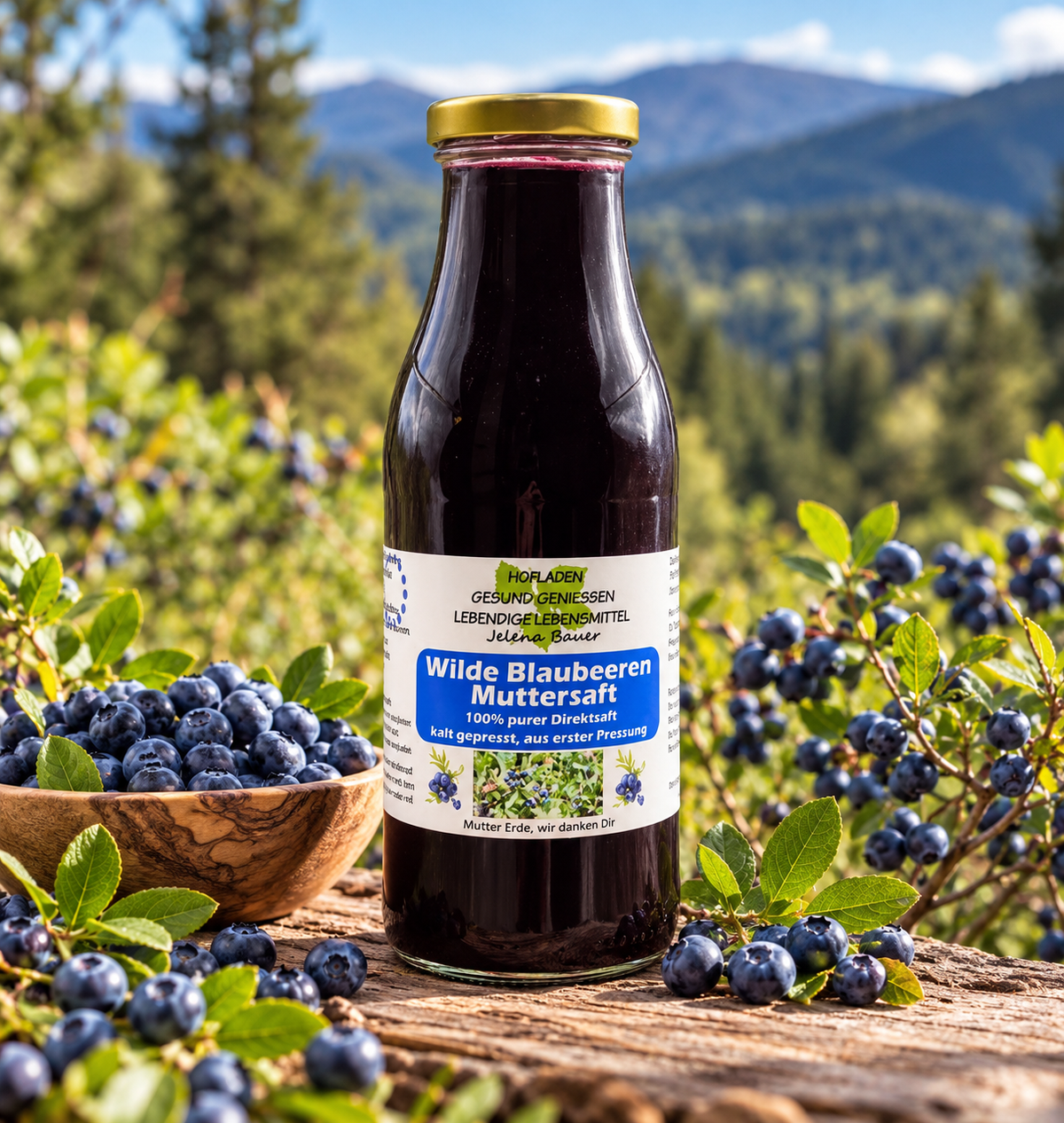 Wilde Blaubeeren Muttersaft - 100% purer Direktsaft - 500 ml