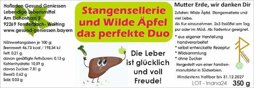 Wilde Äpfel Mus mit Stangenselleriepüree - 350 g - die Leber und die Galle freuen sich
