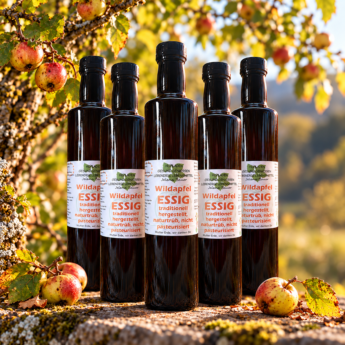 Apfel-Essig aus Wildäpfeln naturtrüb - 500 ml - Hofladen Gesund Geniessen