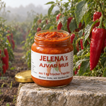 Jelena‘s Ajvar Fein 215 g - Paprika Mus - Hofladen Gesund Geniessen