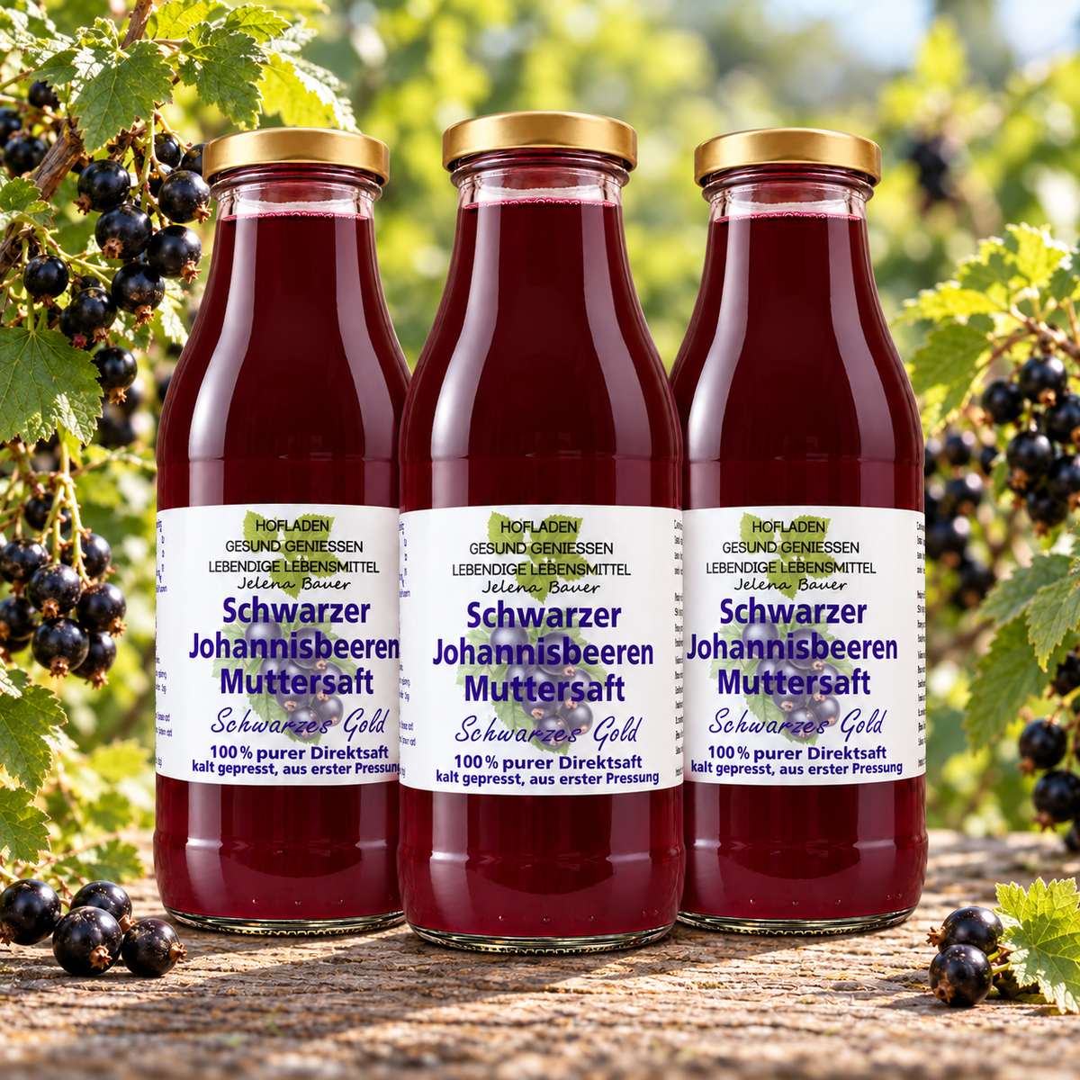 Schwarzer Johannisbeere Muttersaft - 500 ml - Hofladen Gesund Geniessen