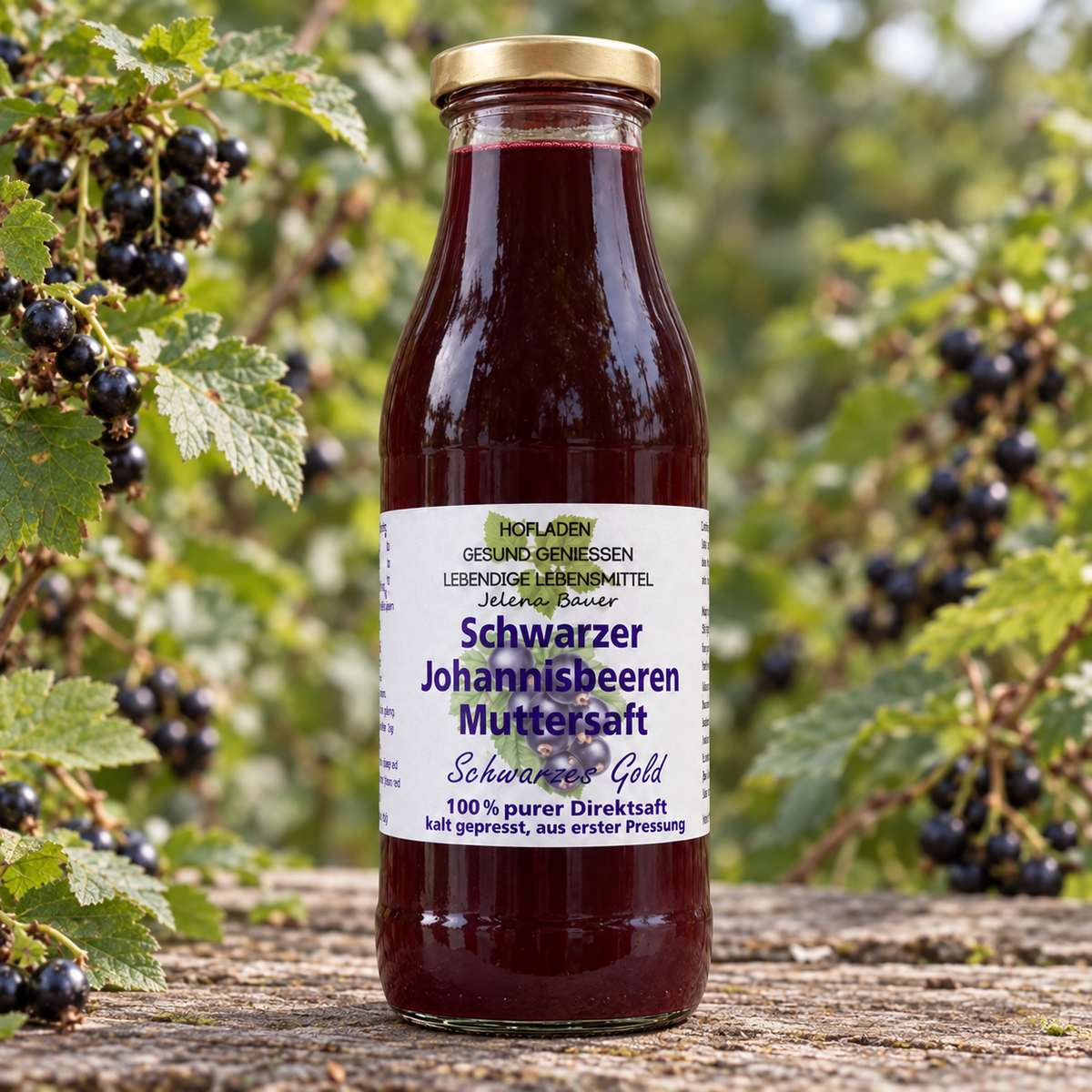 Schwarzer Johannisbeere Muttersaft - 500 ml - Hofladen Gesund Geniessen