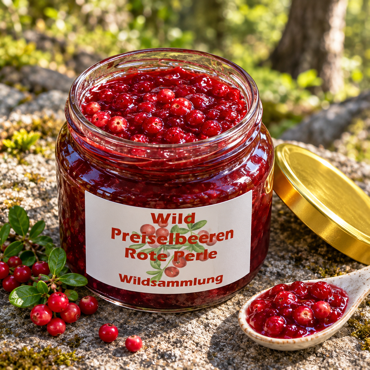 Waldpreiselbeeren-Mus „Rote Perle“ – Genusspaket mit 5 × 215 g - Hofladen Gesund Geniessen