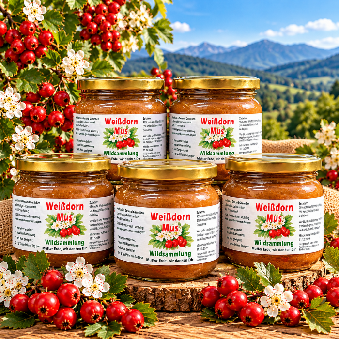 Weißdorn Mus - 215g - Wildsammlung - Hofladen Gesund Geniessen