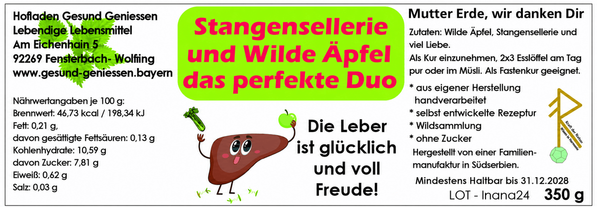 Wilde Äpfel Mus mit Stangenselleriepüree - 350 g - Hofladen Gesund Geniessen