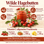 Wilde Hagebutten - Mus 215 g - 96% Fruchtanteil - mit Akazienhonig verfeinert - Hofladen Gesund Geniessen