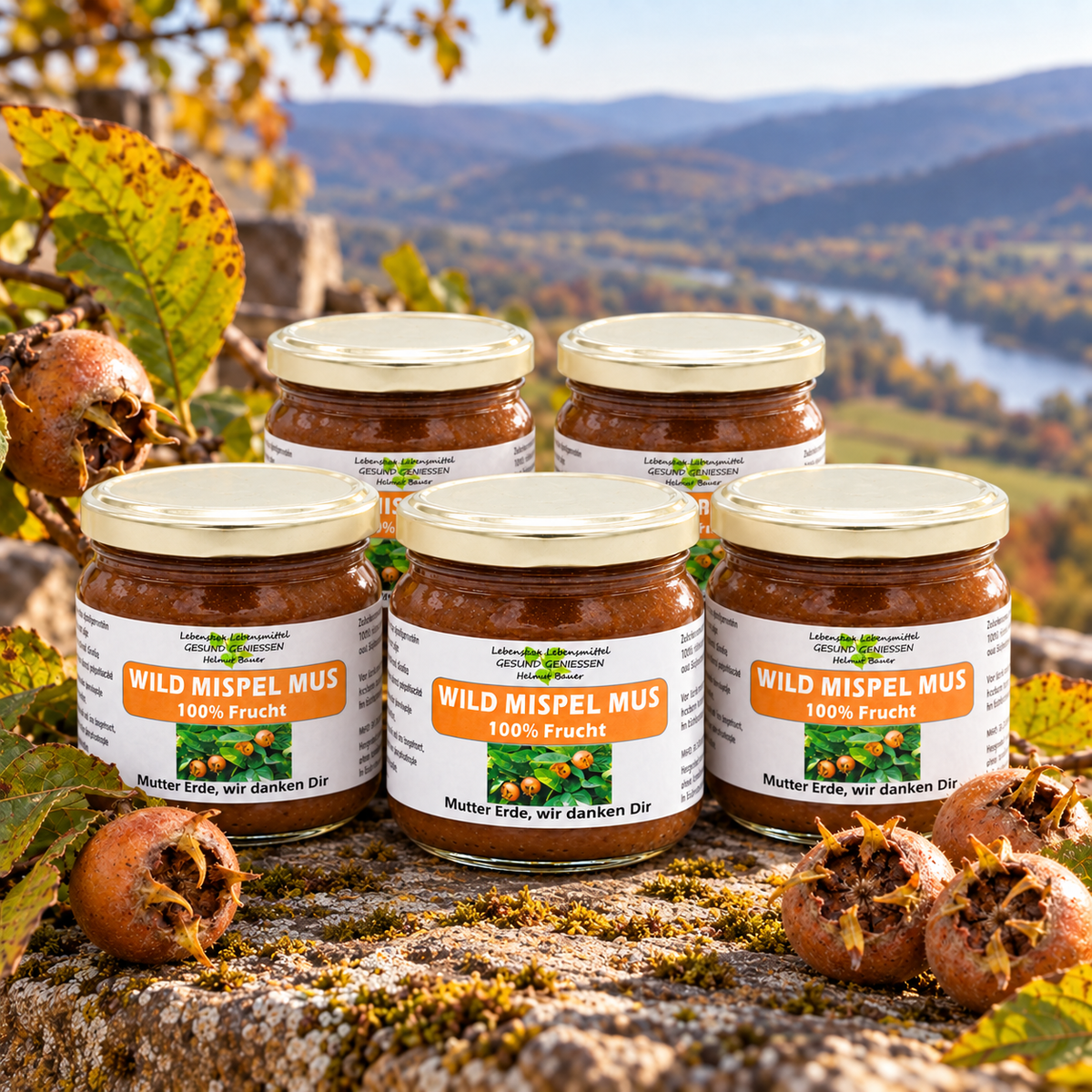 Wilde Mispel Mus - 100% Frucht - 215 g - Hofladen Gesund Geniessen