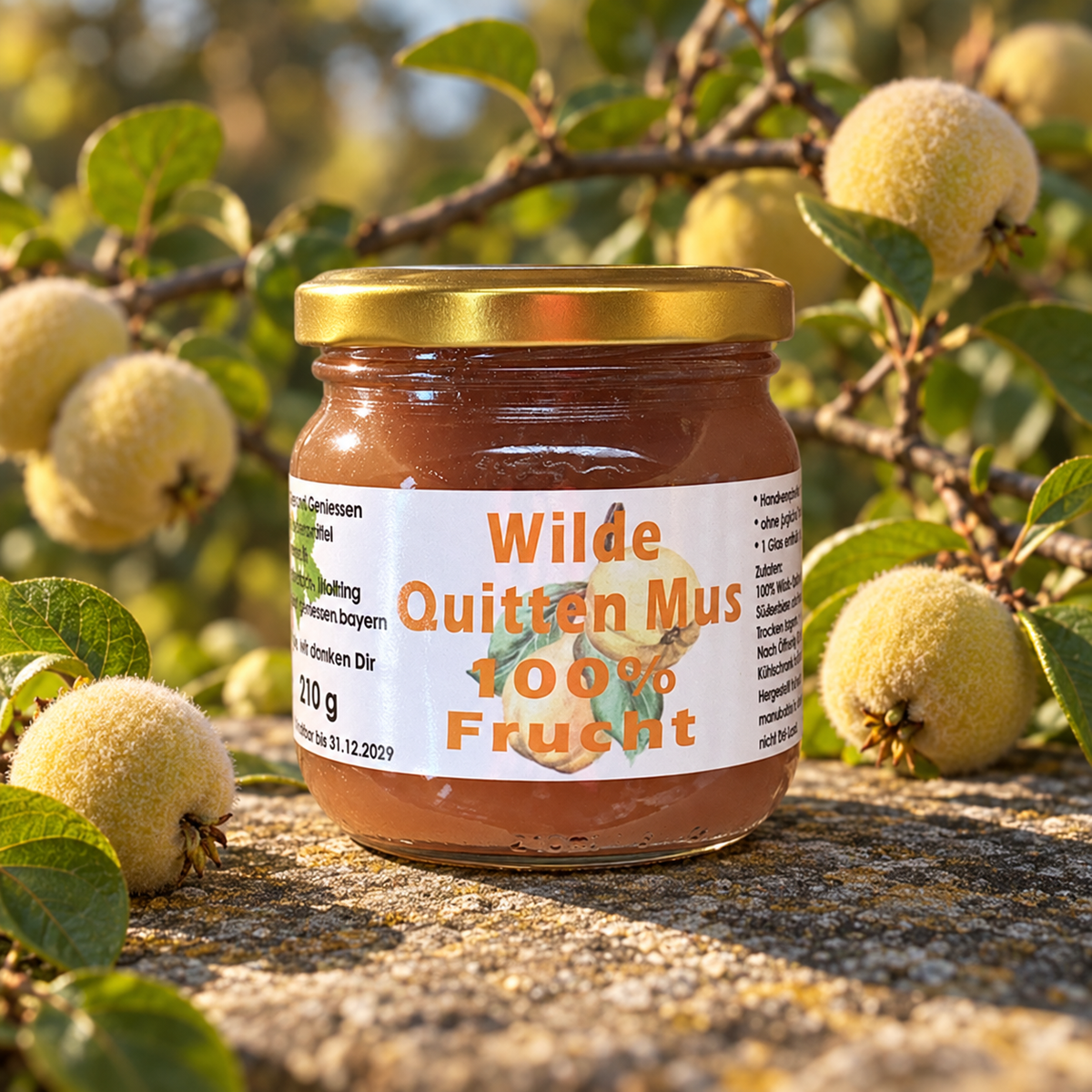 Wilde Quitten Mus 100% Frucht - 210 g - Hofladen Gesund Geniessen